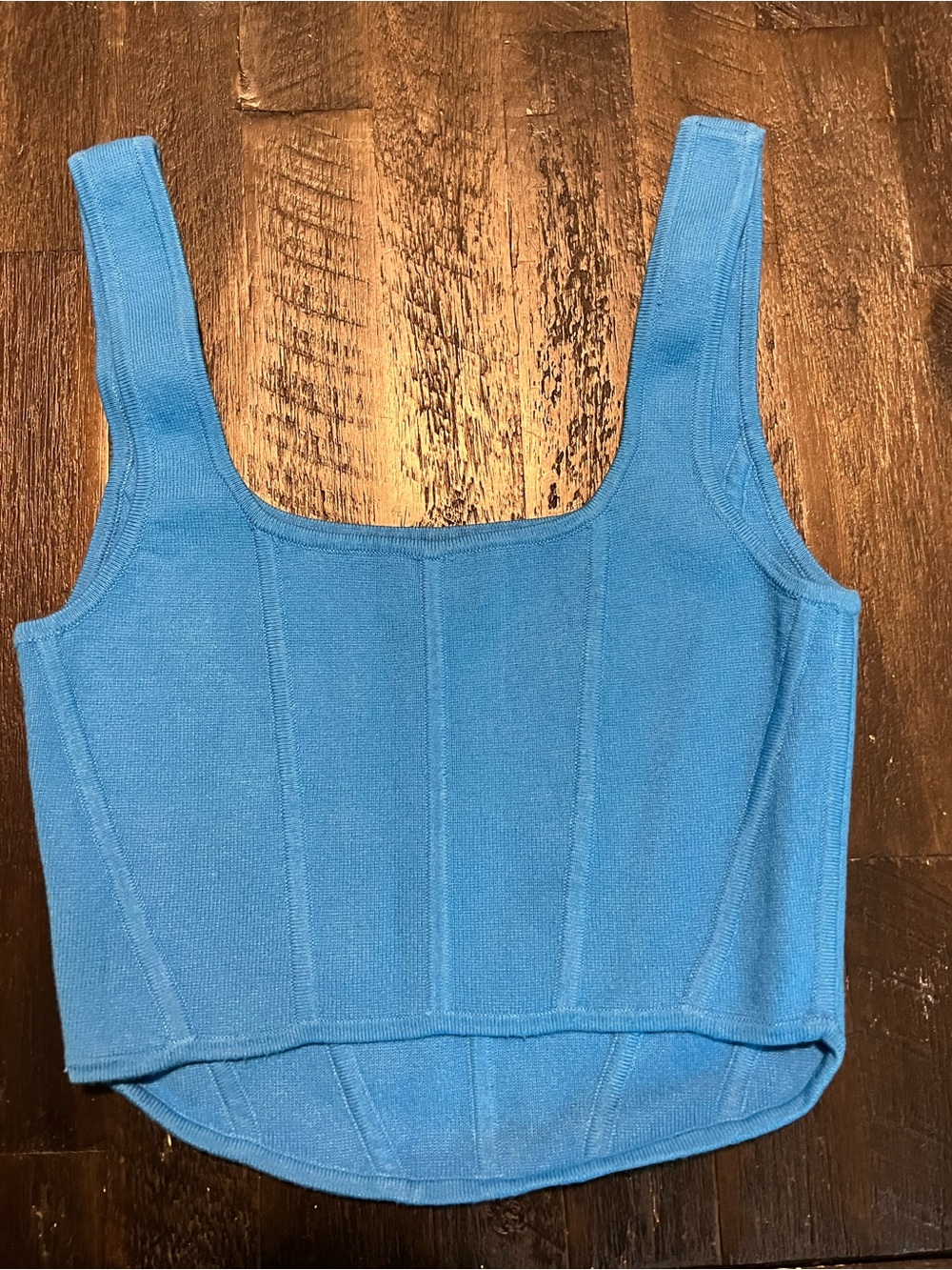Wilfred Bright Blue Ribbed Square-Neck Tank - Picture 2 of 3